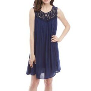 NEW DIRECTIONS® SLEEVELESS CROCHET YOKE DRESS